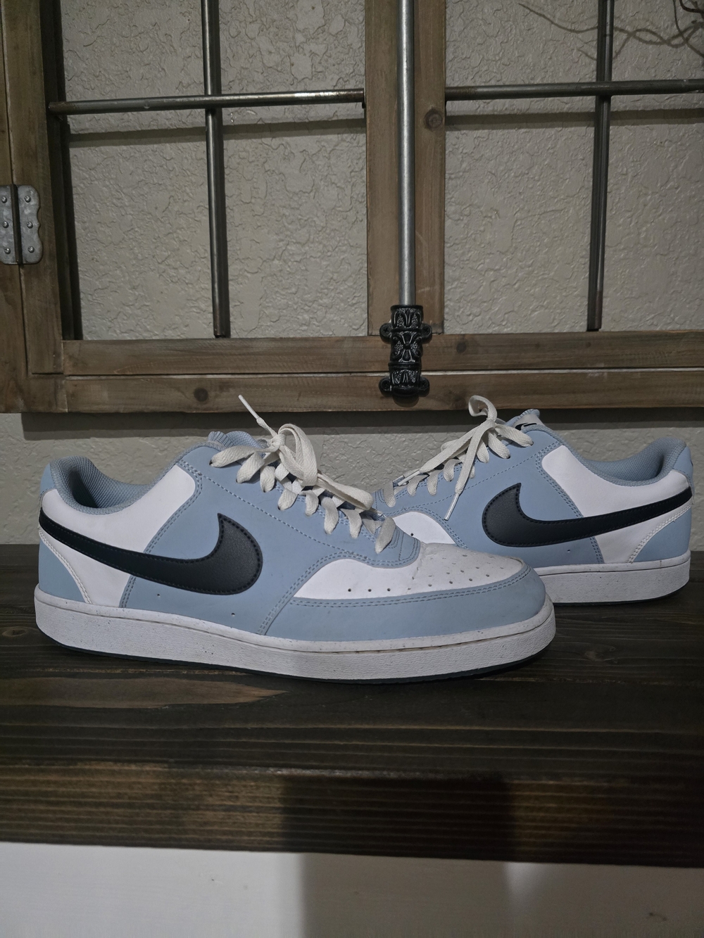 Nike Men's Low-Top Sneakers in Light Blue, White & Black